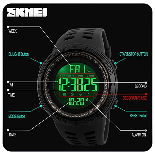 Foto 5 | Venta Internacional - Reloj Skmei Digital Sports Para Hombre, 50 M, Resistente Al Agua, Led Milita