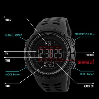 Foto 3 | Venta Internacional - Reloj Pasnew Con Pantalla Grande Para Hombre, Resistente Al Agua, 50 M, Con Alarma