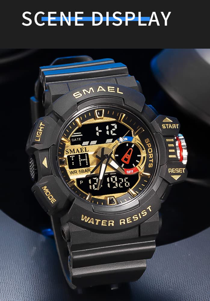 Foto 3 pulgar | Venta Internacional - Reloj Deportivo Carlien Para Hombre, Led, Cuarzo, Doble Pantalla, 50 M, Color Agua Rojo