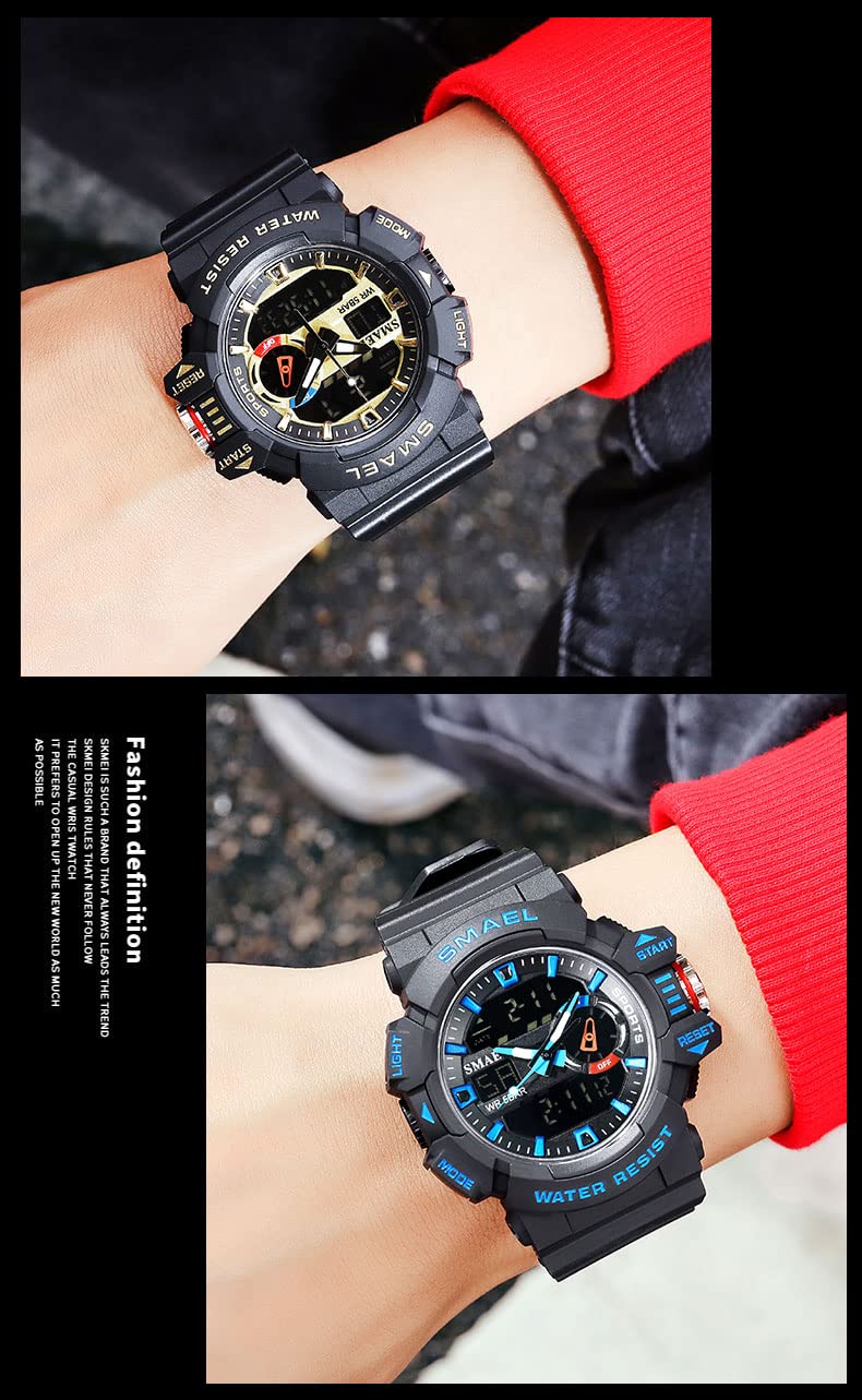 Foto 4 pulgar | Venta Internacional - Reloj Deportivo Carlien Para Hombre, Led, Cuarzo, Doble Pantalla, 50 M, Color Agua Rojo