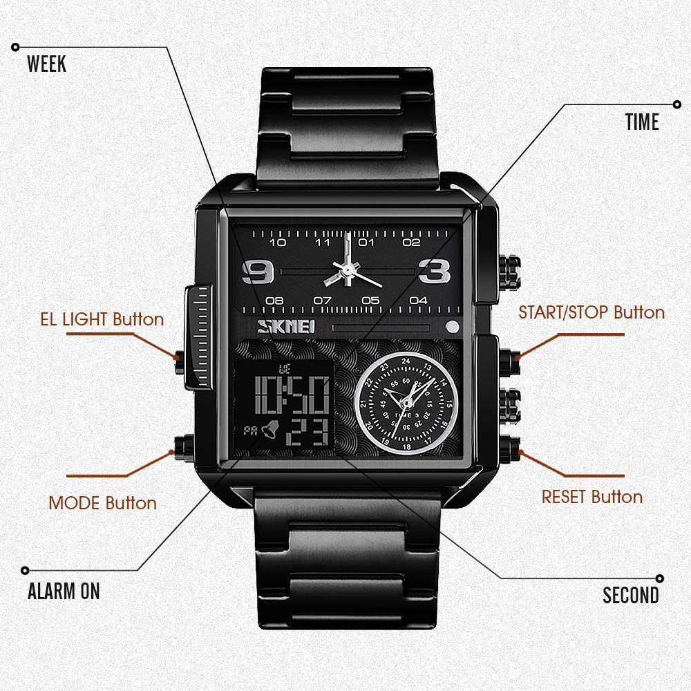 Foto 7 pulgar | Venta Internacional - Reloj Militar Digital Skmei Para Hombre, Impermeable Y Con Alarma