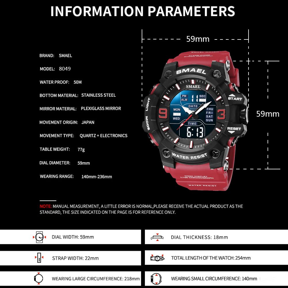 Foto 7 pulgar | Venta Internacional - Reloj Deportivo Smael Militar, Impermeable, Digital, Analógico, Led Ala