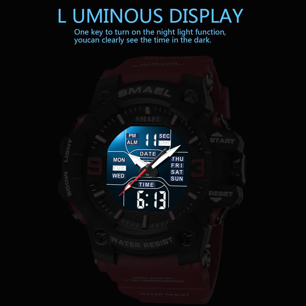 Foto 8 pulgar | Venta Internacional - Reloj Deportivo Smael Militar, Impermeable, Digital, Analógico, Led Ala