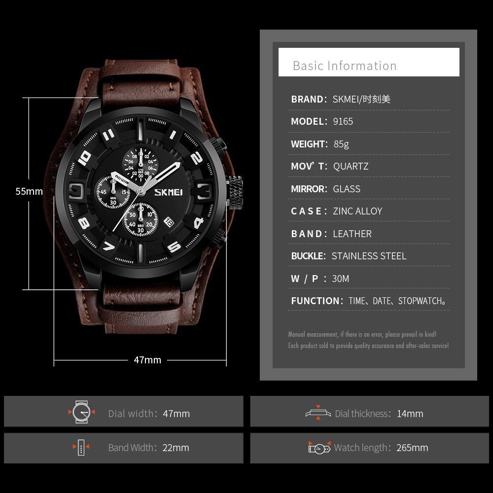 Foto 4 pulgar | Venta Internacional - Reloj Carlien Classic Leather Para Hombre Con Calendario Y Cronómetro