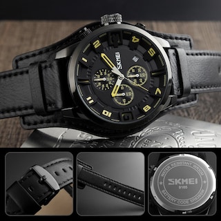 Foto 4 | Venta Internacional - Reloj Carlien Classic Leather Para Hombre Con Calendario Y Cronómetro