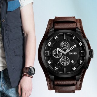 Foto 7 | Venta Internacional - Reloj Carlien Classic Leather Para Hombre Con Calendario Y Cronómetro