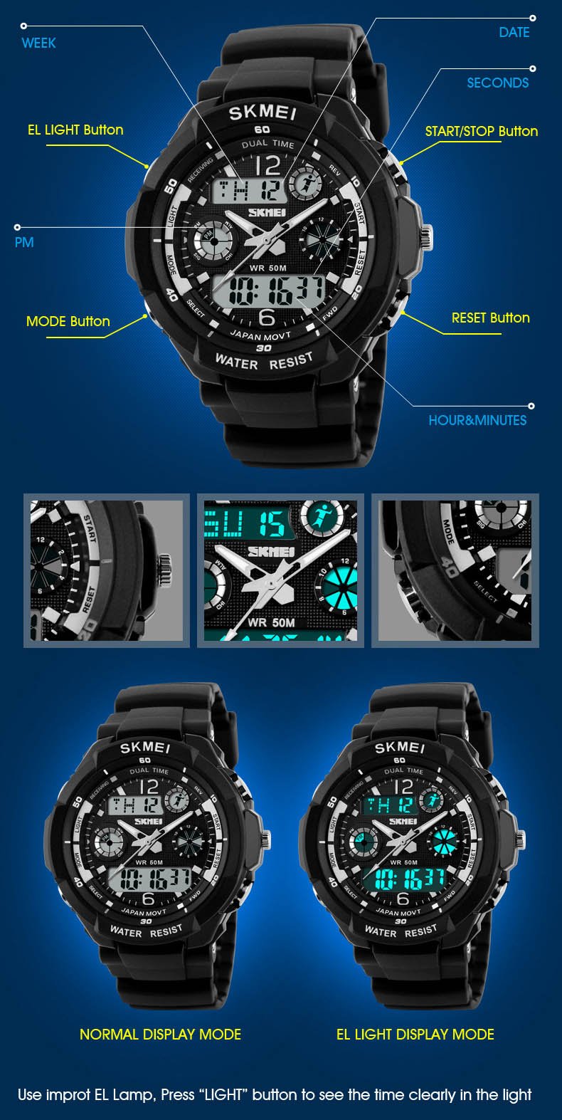 Foto 5 pulgar | Venta Internacional - Reloj Gosasa, Impermeable Y Multifunción, Para Deportes Militares