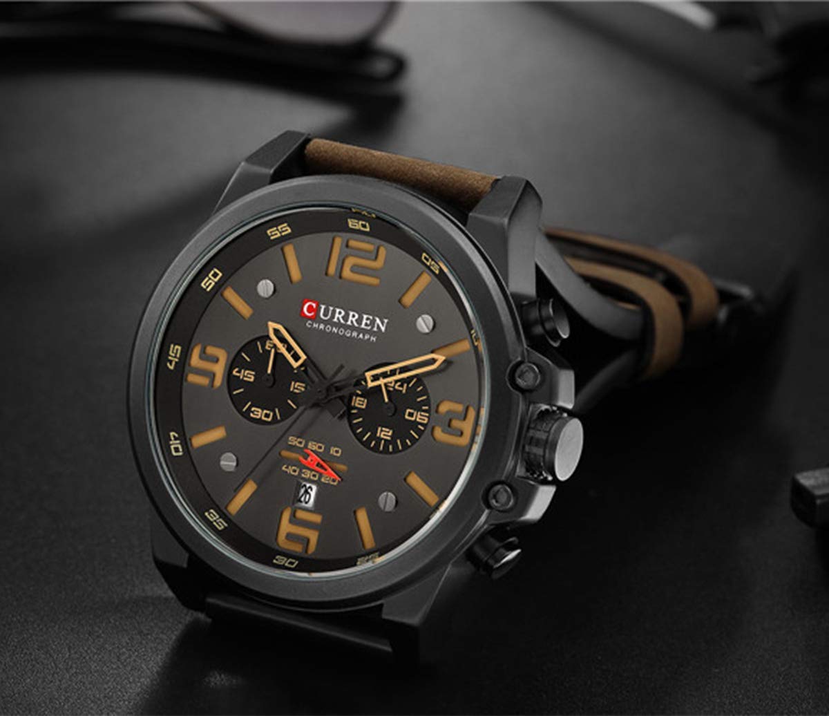 Foto 3 pulgar | Venta Internacional - Reloj Gosasa, Cronógrafo Deportivo, Cuarzo, Cuero Marrón, Para Hombre
