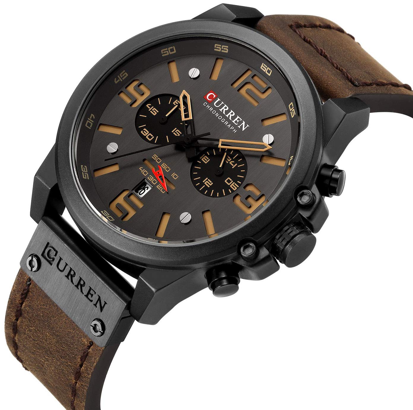 Foto 5 pulgar | Venta Internacional - Reloj Gosasa, Cronógrafo Deportivo, Cuarzo, Cuero Marrón, Para Hombre