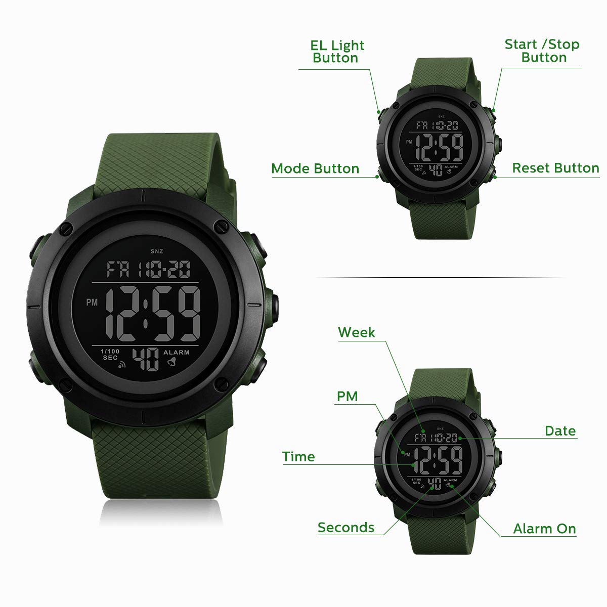 Foto 3 pulgar | Venta Internacional - Reloj L Lavaredo Digital Sports A Prueba De Agua Para Hombre