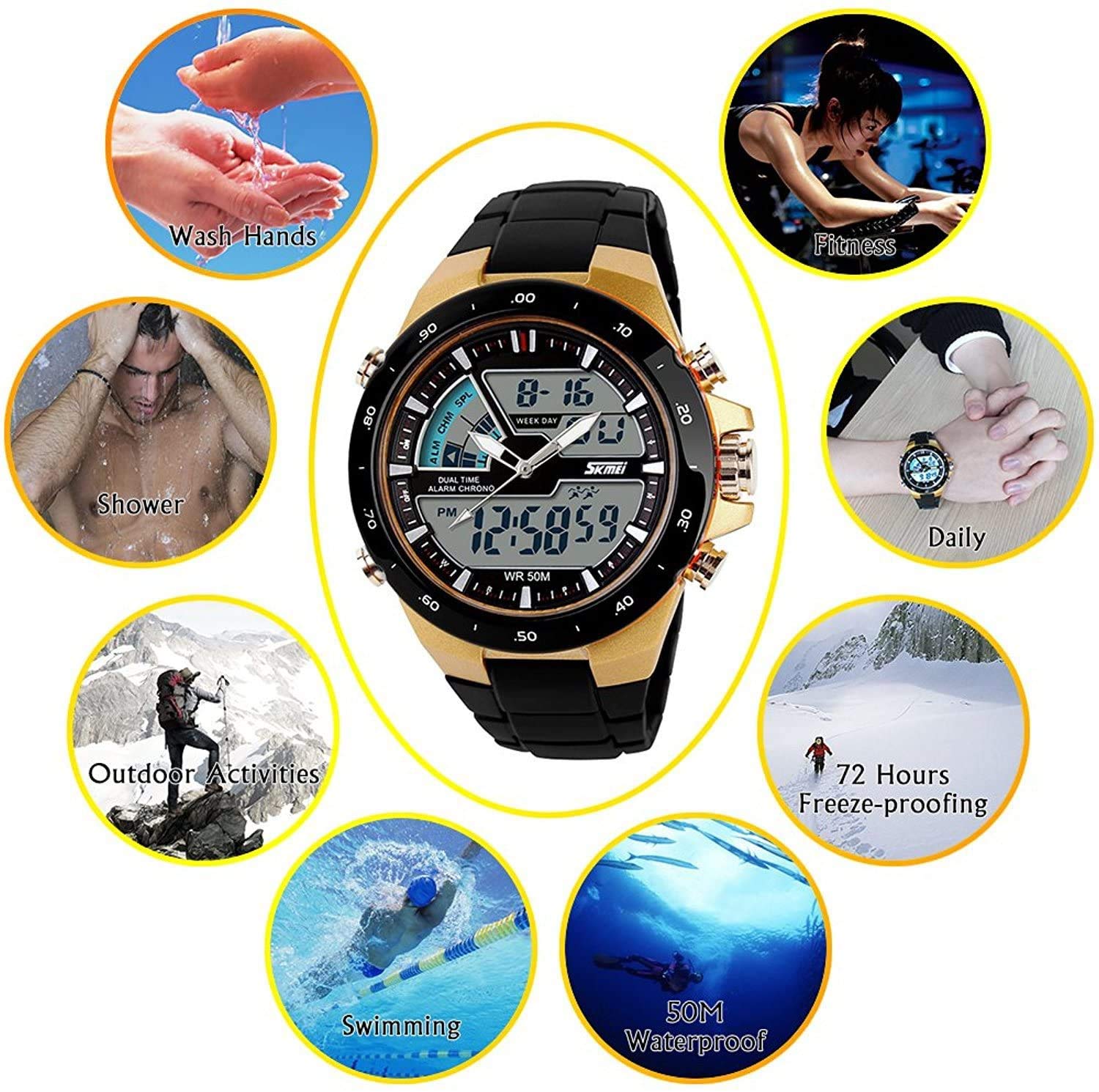 Foto 6 | Venta Internacional - Reloj Digital Carrie Hughes Para Hombre, Resistente Al Agua, 50 M, Con Diámetro Grande