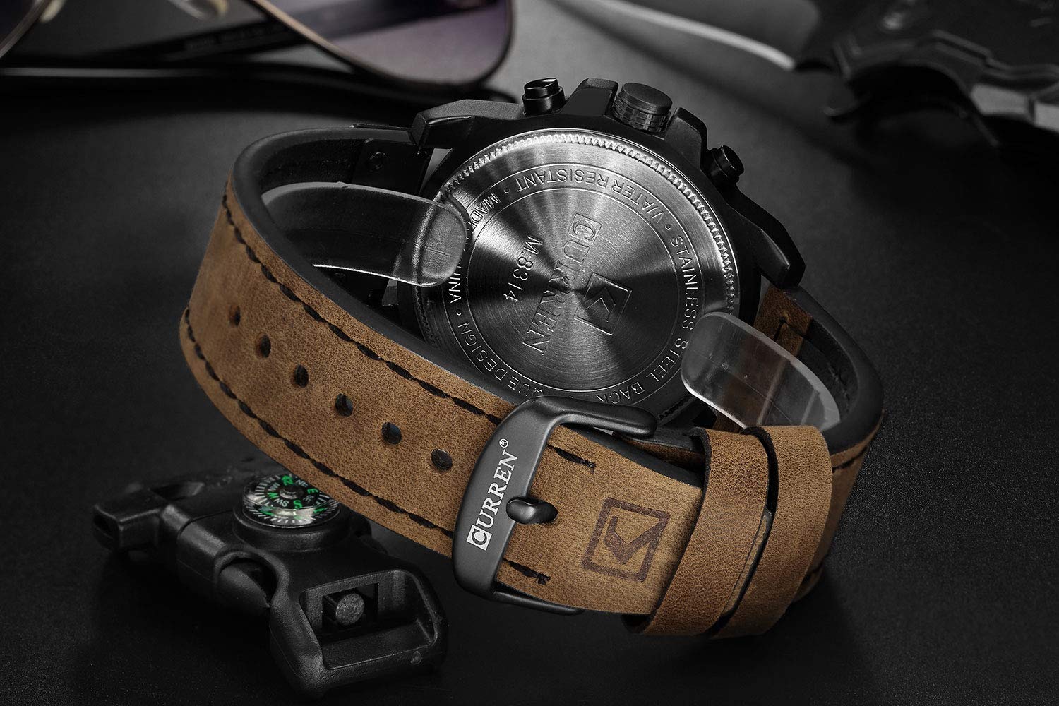 Foto 4 | Venta Internacional - Reloj De Pulsera Caowtan Military Para Hombre Con Correa De Piel Analógica