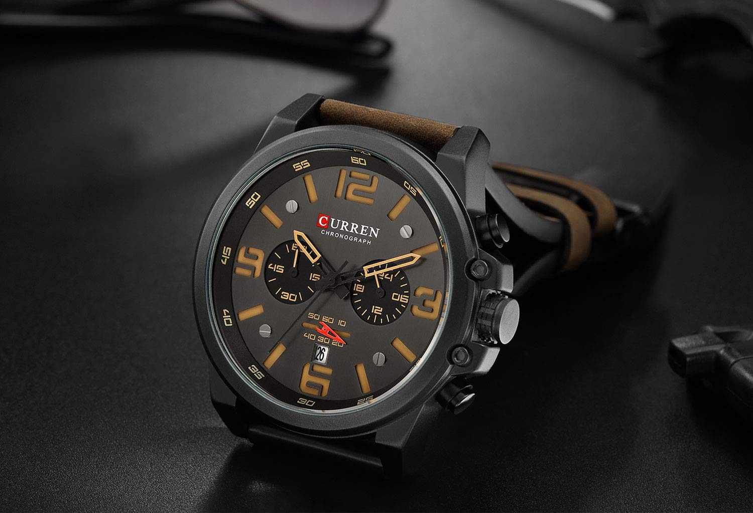 Foto 5 | Venta Internacional - Reloj De Pulsera Caowtan Military Para Hombre Con Correa De Piel Analógica