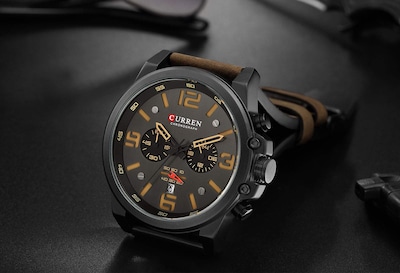 Foto 5 | Venta Internacional - Reloj De Pulsera Caowtan Military Para Hombre Con Correa De Piel Analógica