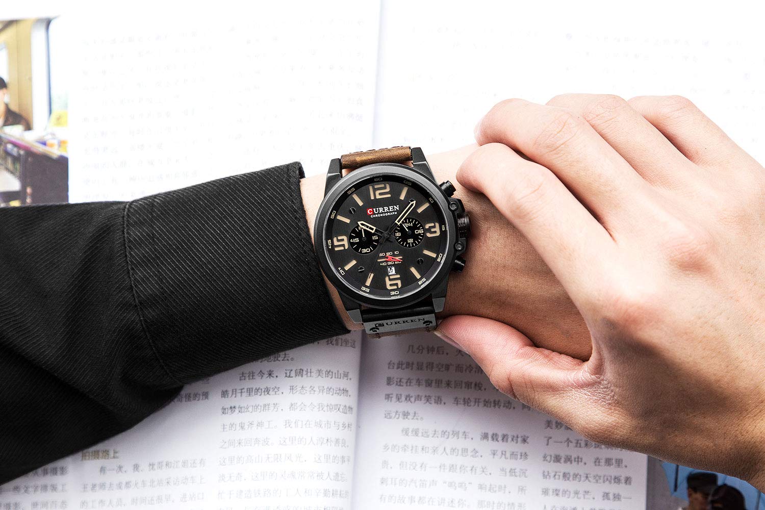 Foto 6 | Venta Internacional - Reloj De Pulsera Caowtan Military Para Hombre Con Correa De Piel Analógica