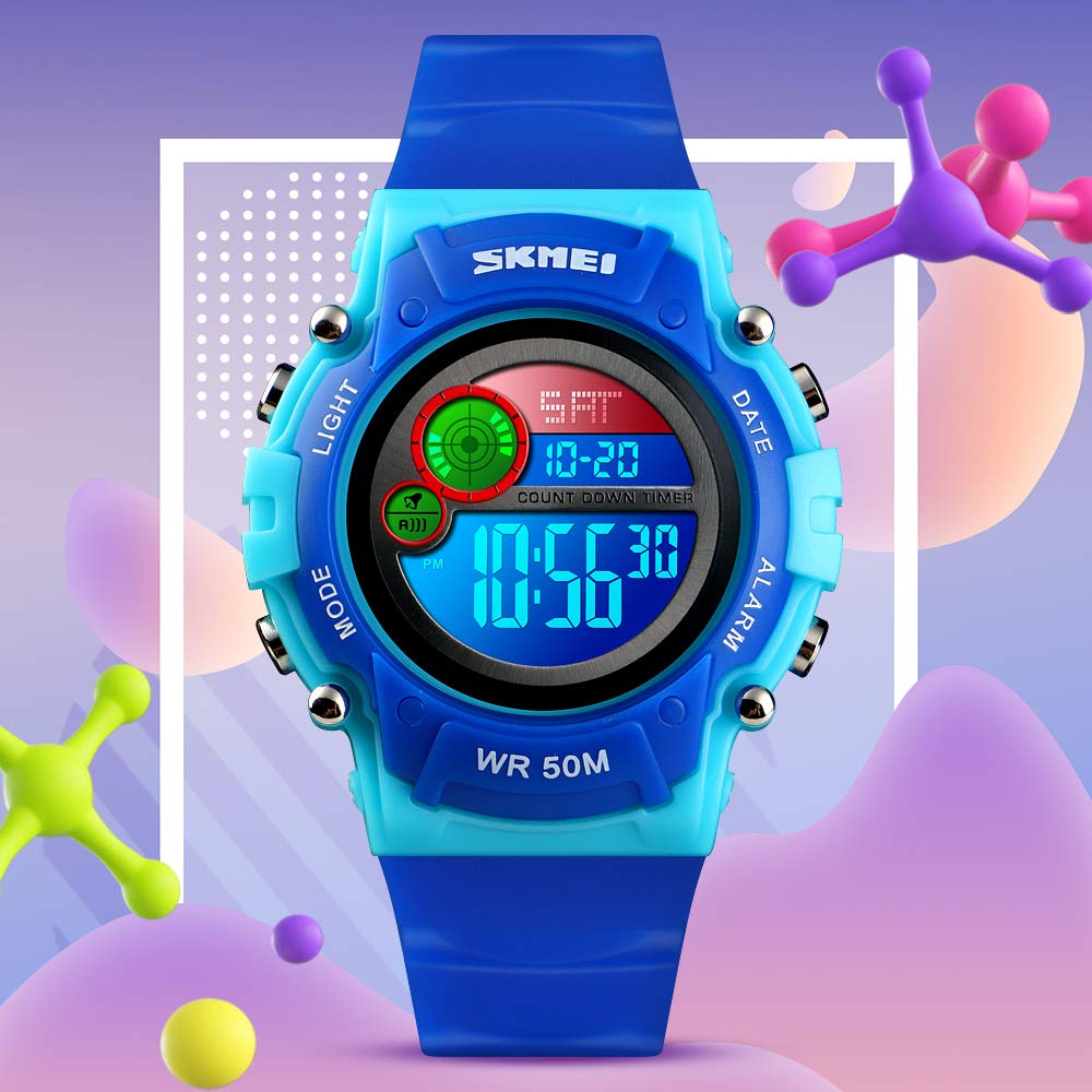 Foto 3 pulgar | Venta Internacional - Reloj Led Digital Impermeable Iwoch Para Niños De 5 A 12 Años, Color Cian