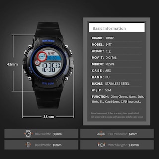 Foto 8 | Venta Internacional - Reloj Led Digital Impermeable Iwoch Para Niños De 5 A 12 Años, Color Cian