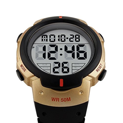 Foto 4 pulgar | Venta Internacional - Reloj Led Skmei Carlien Para Hombre, Deportes Al Aire Libre, Dorado