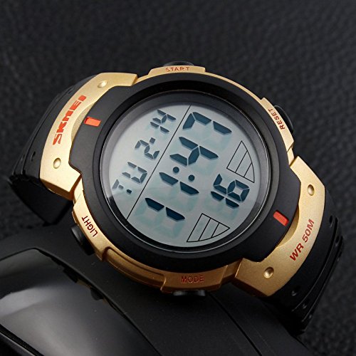 Foto 5 pulgar | Venta Internacional - Reloj Led Skmei Carlien Para Hombre, Deportes Al Aire Libre, Dorado