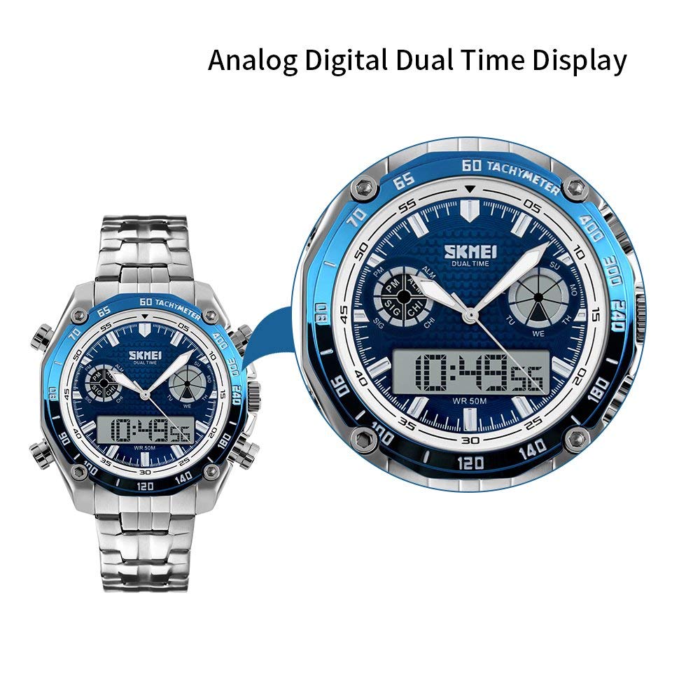 Foto 5 pulgar | Venta Internacional - Reloj Analógico De Cuarzo Skmei 1204 Para Hombre, Acero Inoxidable, 30 M