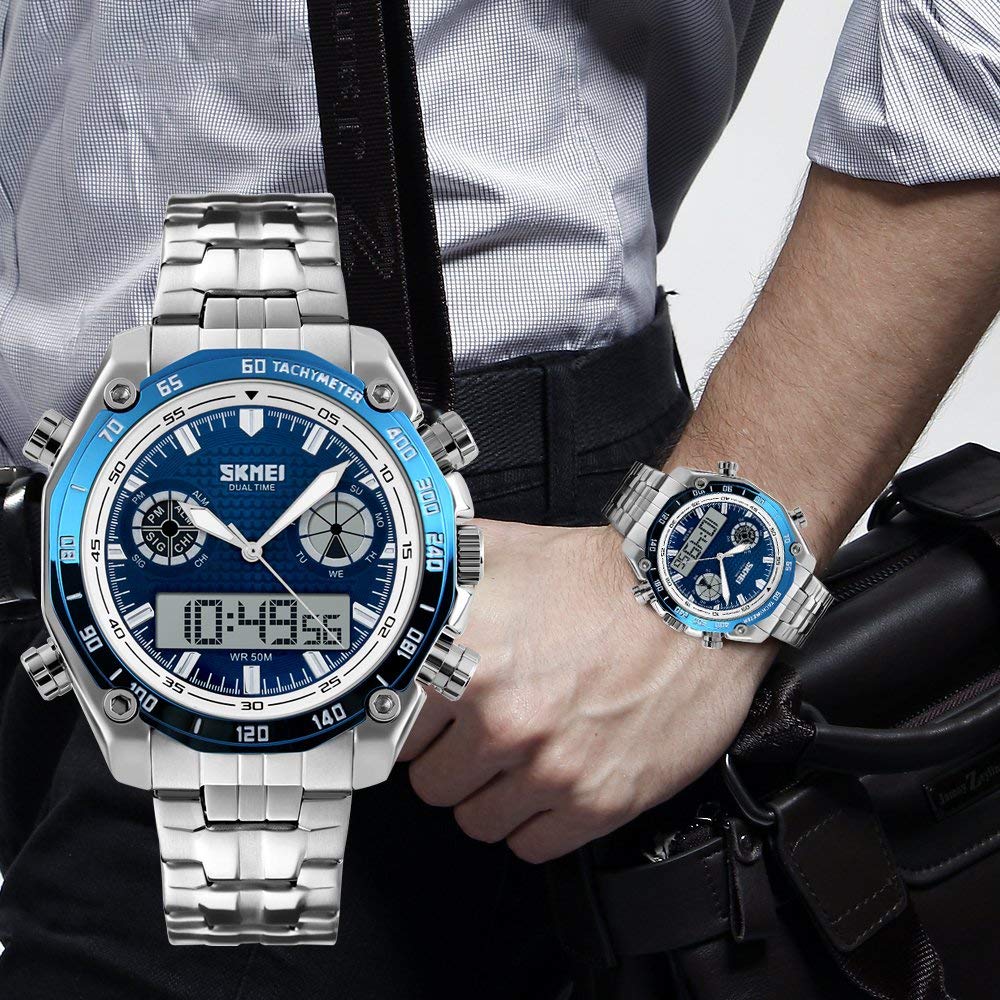 Foto 7 pulgar | Venta Internacional - Reloj Analógico De Cuarzo Skmei 1204 Para Hombre, Acero Inoxidable, 30 M