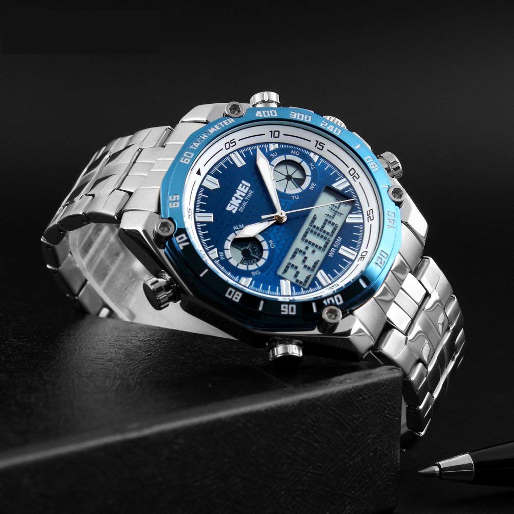 Foto 8 pulgar | Venta Internacional - Reloj Analógico De Cuarzo Skmei 1204 Para Hombre, Acero Inoxidable, 30 M