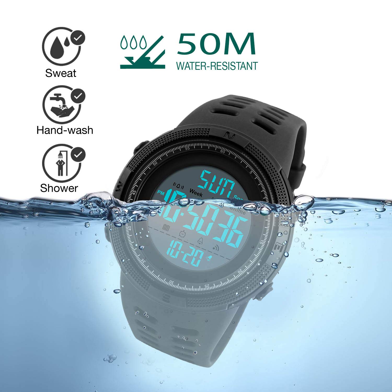 Foto 6 pulgar | Venta Internacional - Reloj Deportivo Digital Kavie Kavie Para Hombre, Militar, Impermeable