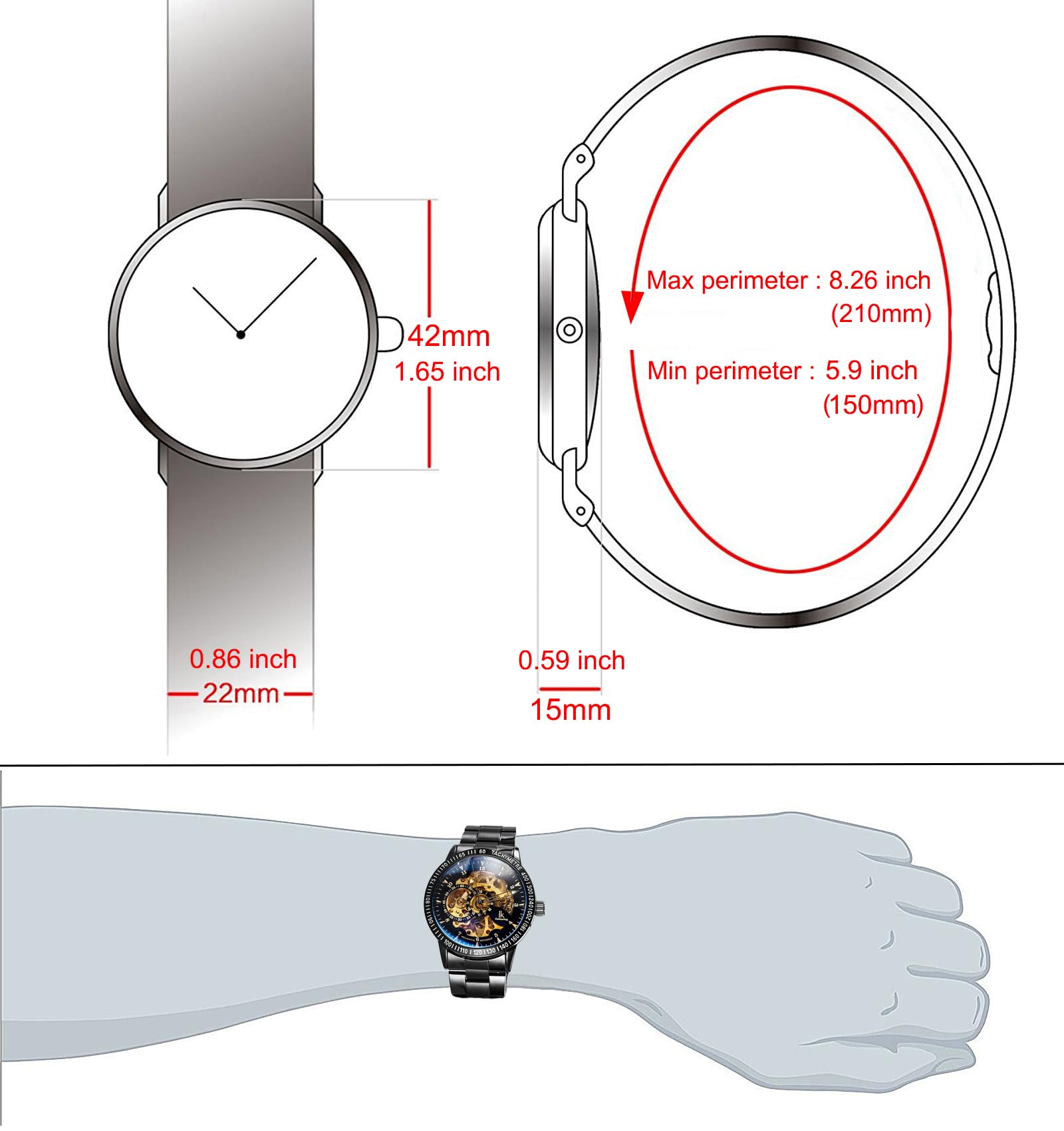 Foto 5 | Venta Internacional - Reloj Carrie Hughes 98226g Automático Para Hombre
