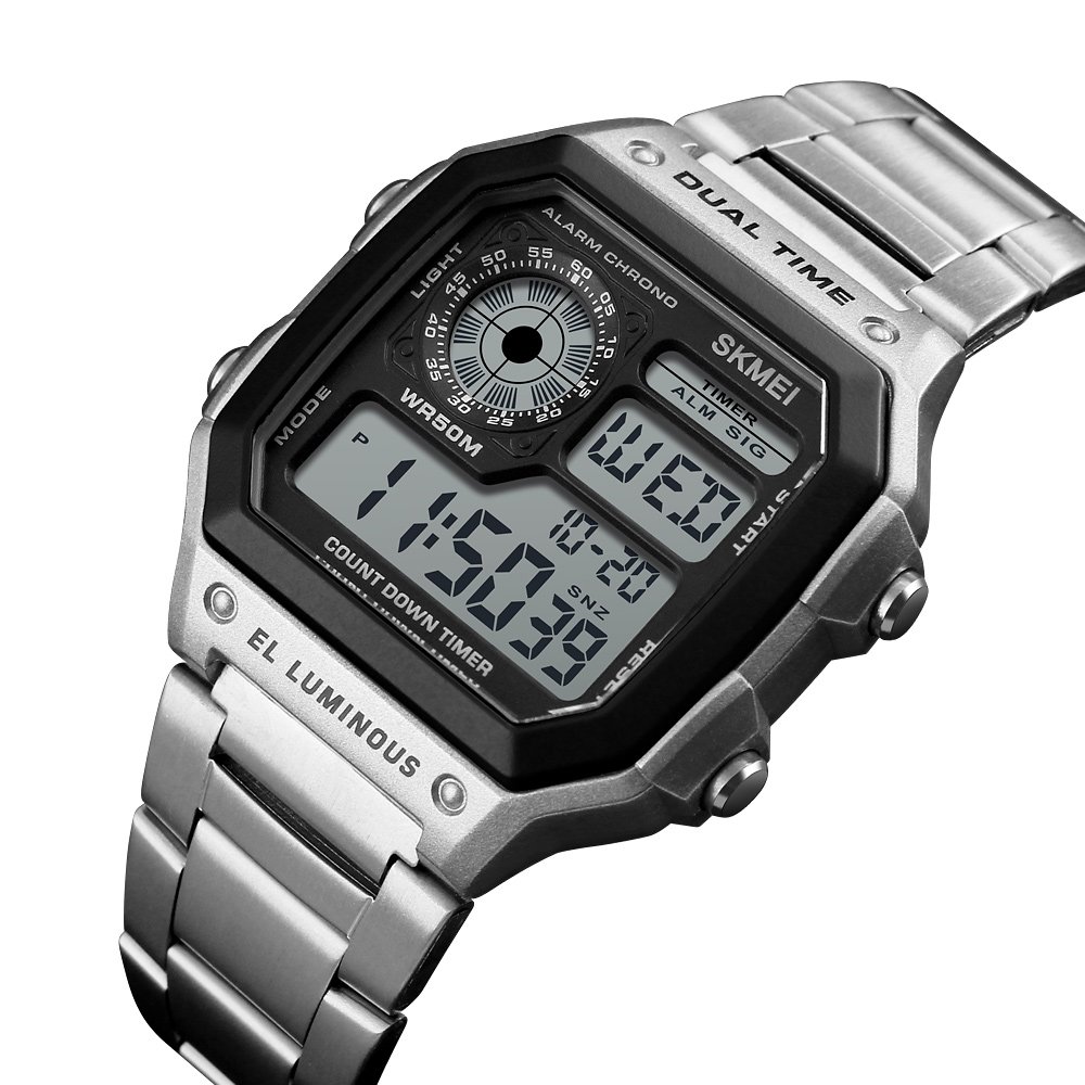 Foto 3 | Venta Internacional - Reloj Digital Con Pantalla Lcd Skmei 1335 Para Hombre, 50 M, Resistente Al Agua Y Alarma