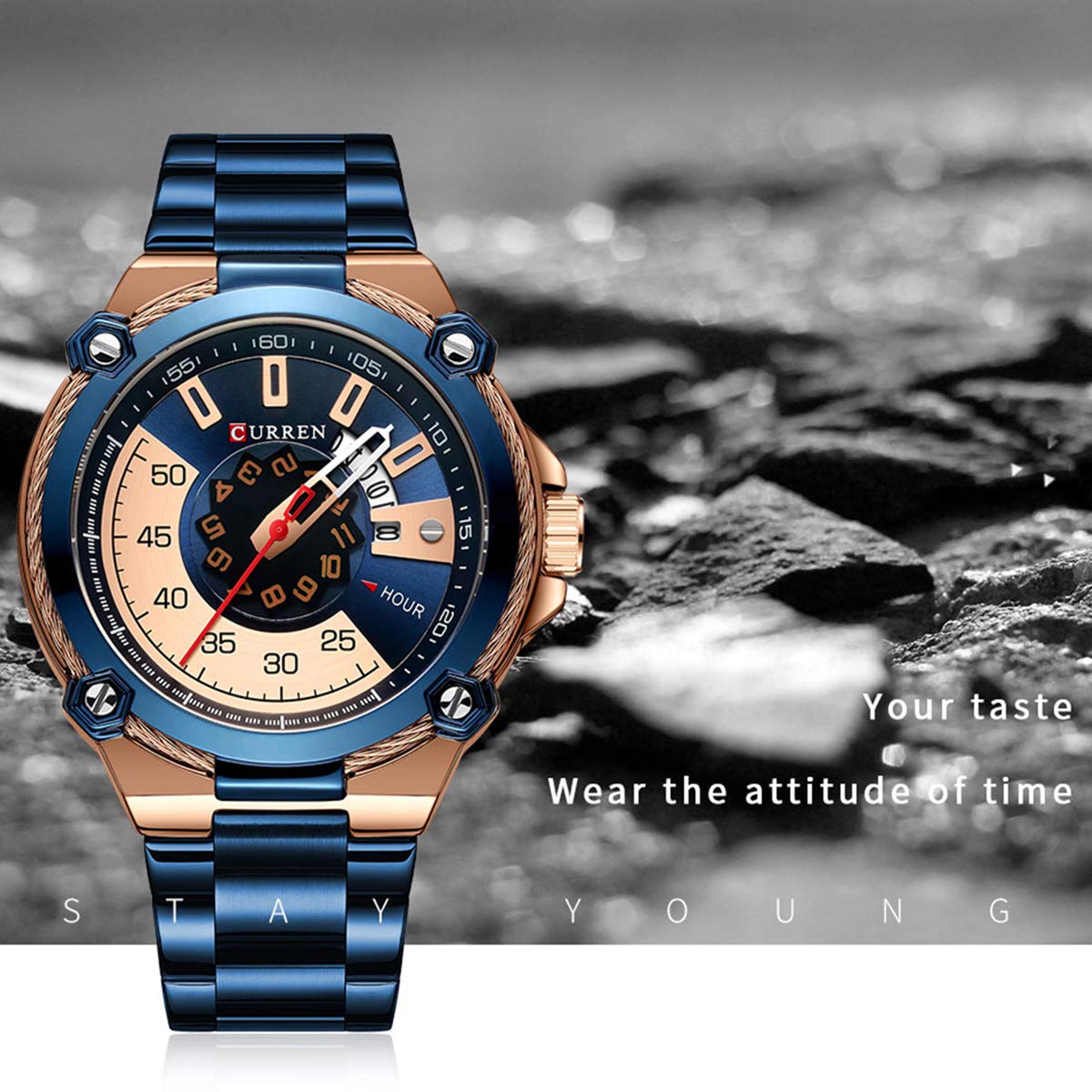 Foto 3 pulgar | Venta Internacional - Reloj De Pulsera Cigoo 8345 Quartz Para Hombre Con Correa De Acero Inoxidable