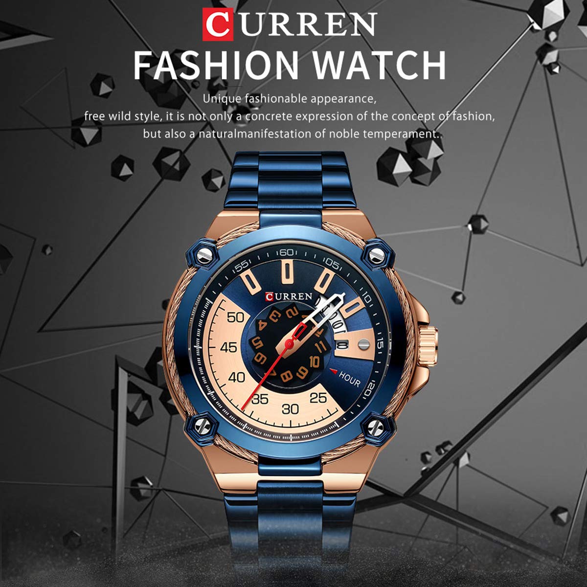 Foto 4 pulgar | Venta Internacional - Reloj De Pulsera Cigoo 8345 Quartz Para Hombre Con Correa De Acero Inoxidable