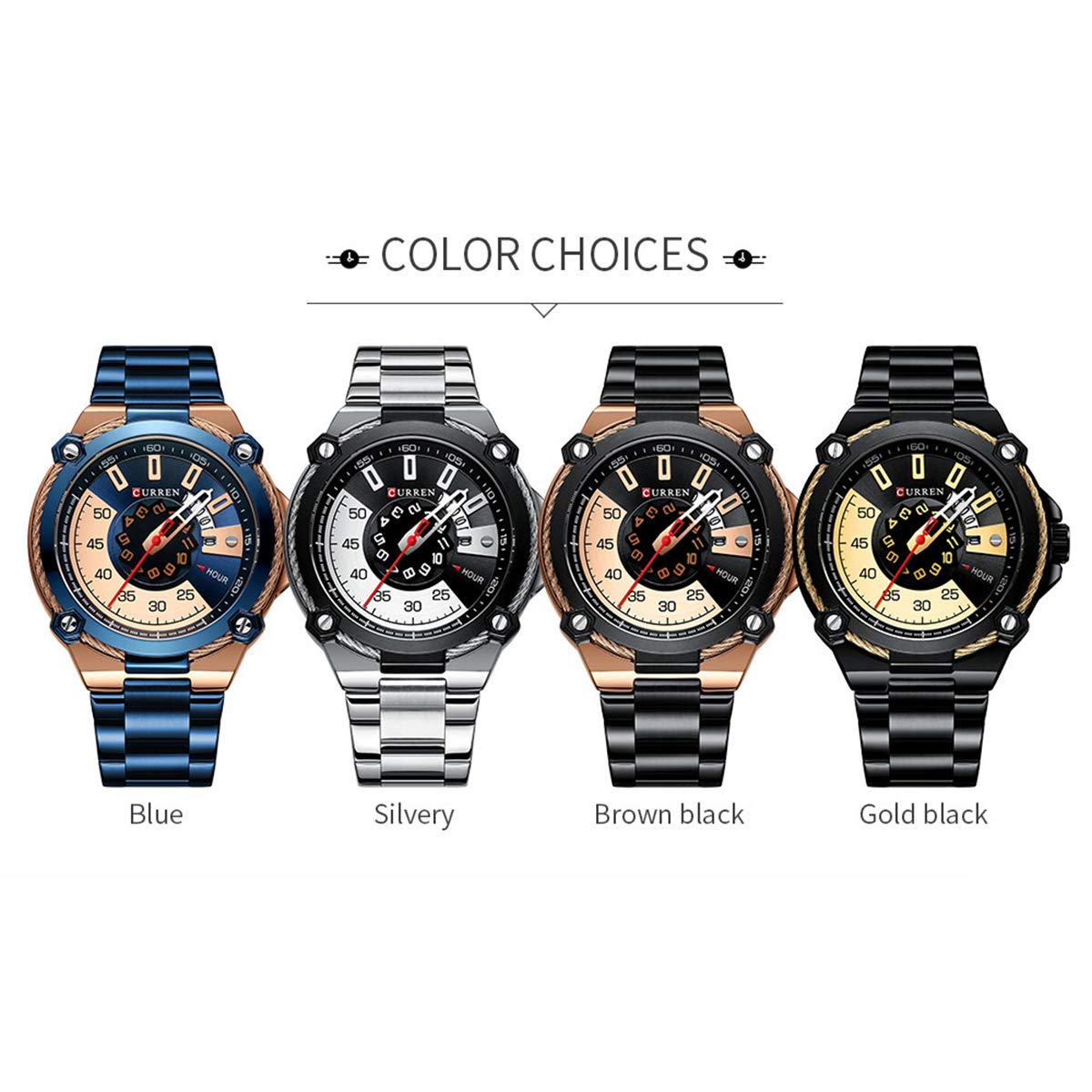 Foto 7 pulgar | Venta Internacional - Reloj De Pulsera Cigoo 8345 Quartz Para Hombre Con Correa De Acero Inoxidable
