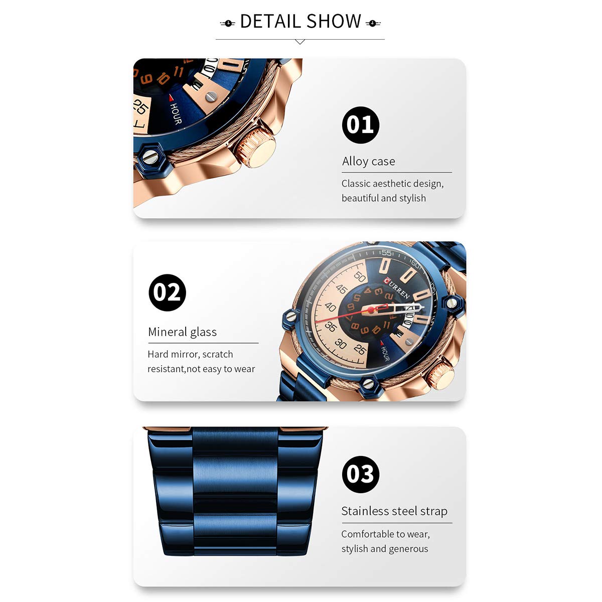Foto 8 pulgar | Venta Internacional - Reloj De Pulsera Cigoo 8345 Quartz Para Hombre Con Correa De Acero Inoxidable