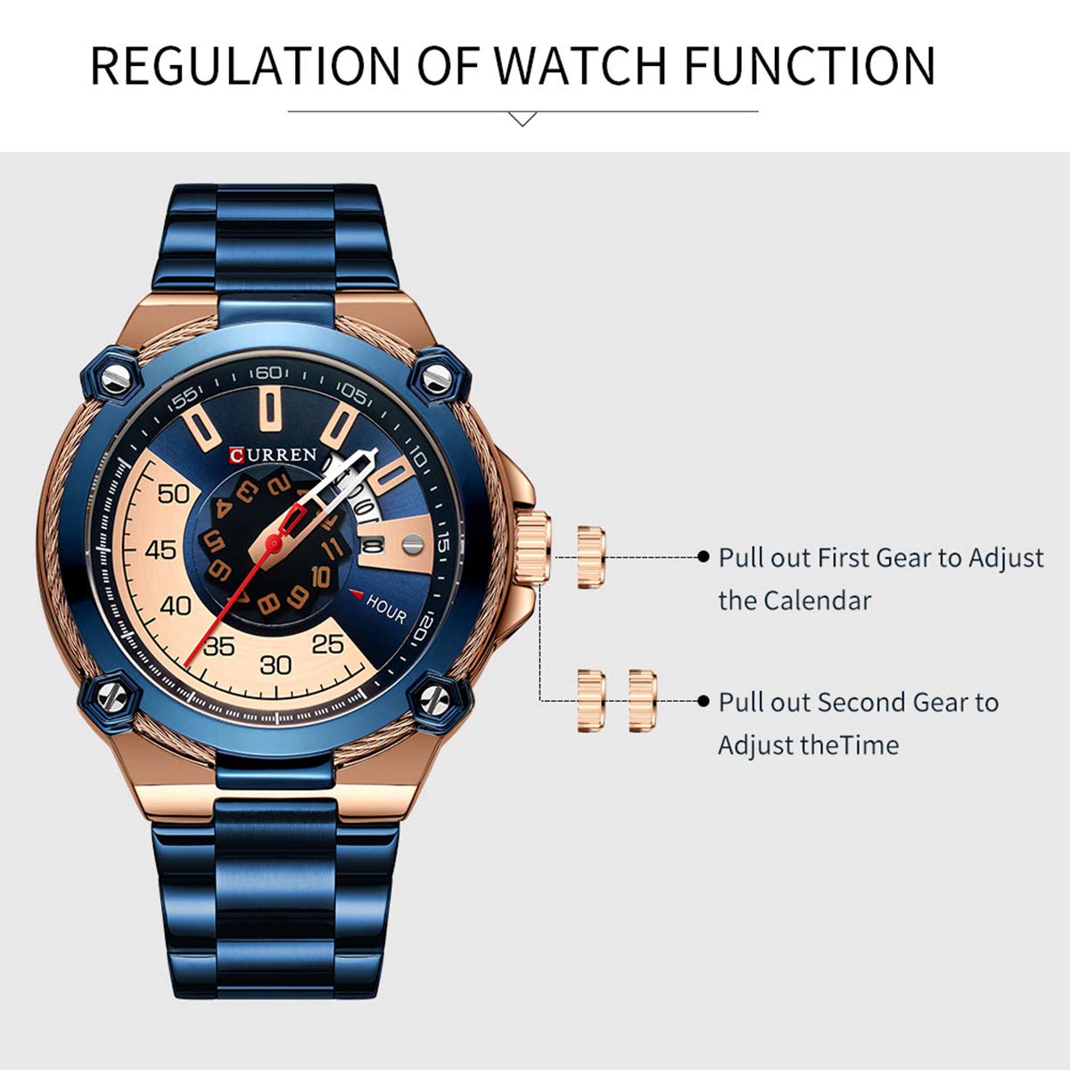 Foto 9 pulgar | Venta Internacional - Reloj De Pulsera Cigoo 8345 Quartz Para Hombre Con Correa De Acero Inoxidable