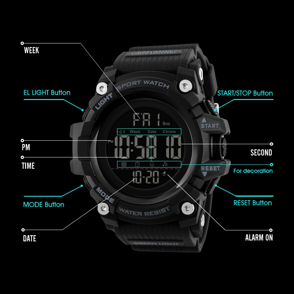 Foto 5 | Venta Internacional - Reloj Deportivo Digital Impermeable Watch Xfcs Para Hombre (caqui)