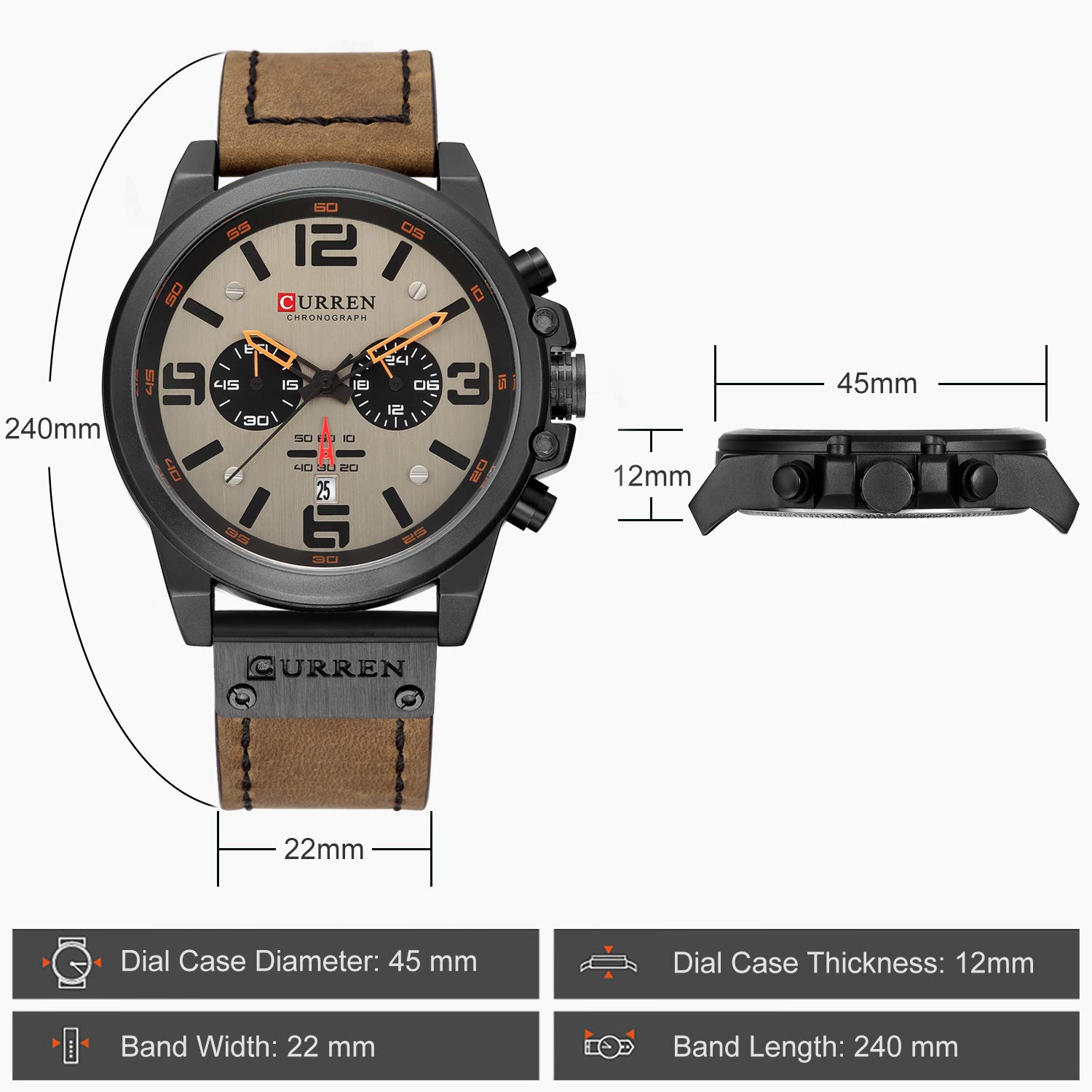 Foto 3 | Venta Internacional - Reloj Timewheel Para Hombre, A La Moda Militar, Impermeable, Marrón