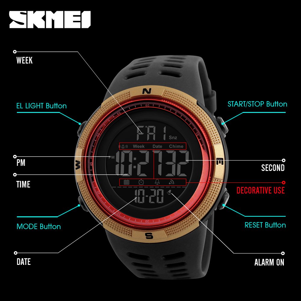Foto 8 pulgar | Venta Internacional - Reloj Mastop Led Digital Multifunción De 2 Zonas Horarias Para Hombre