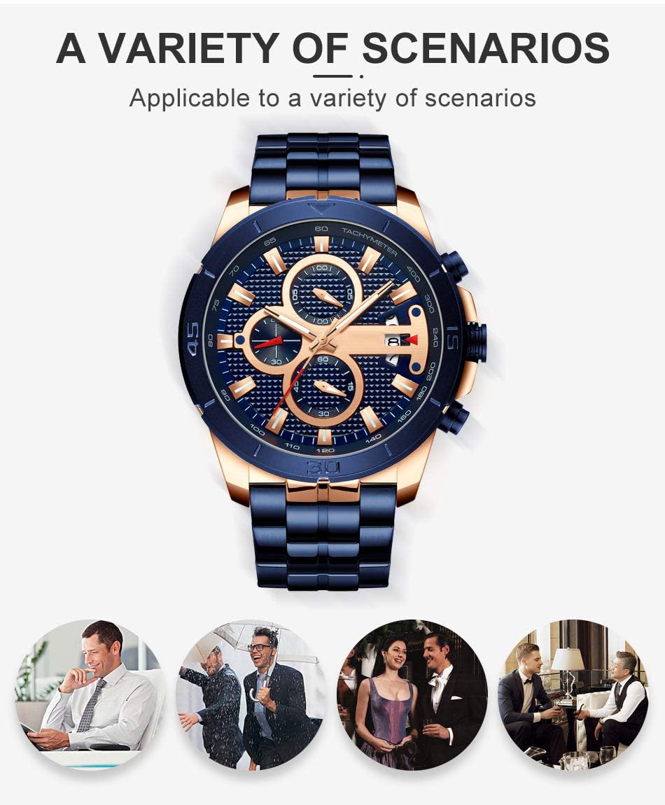 Foto 7 | Venta Internacional - Reloj Fanmis, Vestido Casual De Negocios Con Cronógrafo De Lujo Para Hombre
