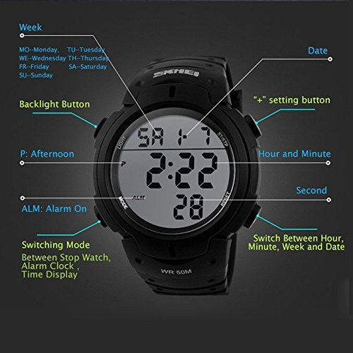 Foto 6 pulgar | Venta Internacional - Reloj Digital Skmei Sport Unisex Con Pantalla Luminosa De 50 M W