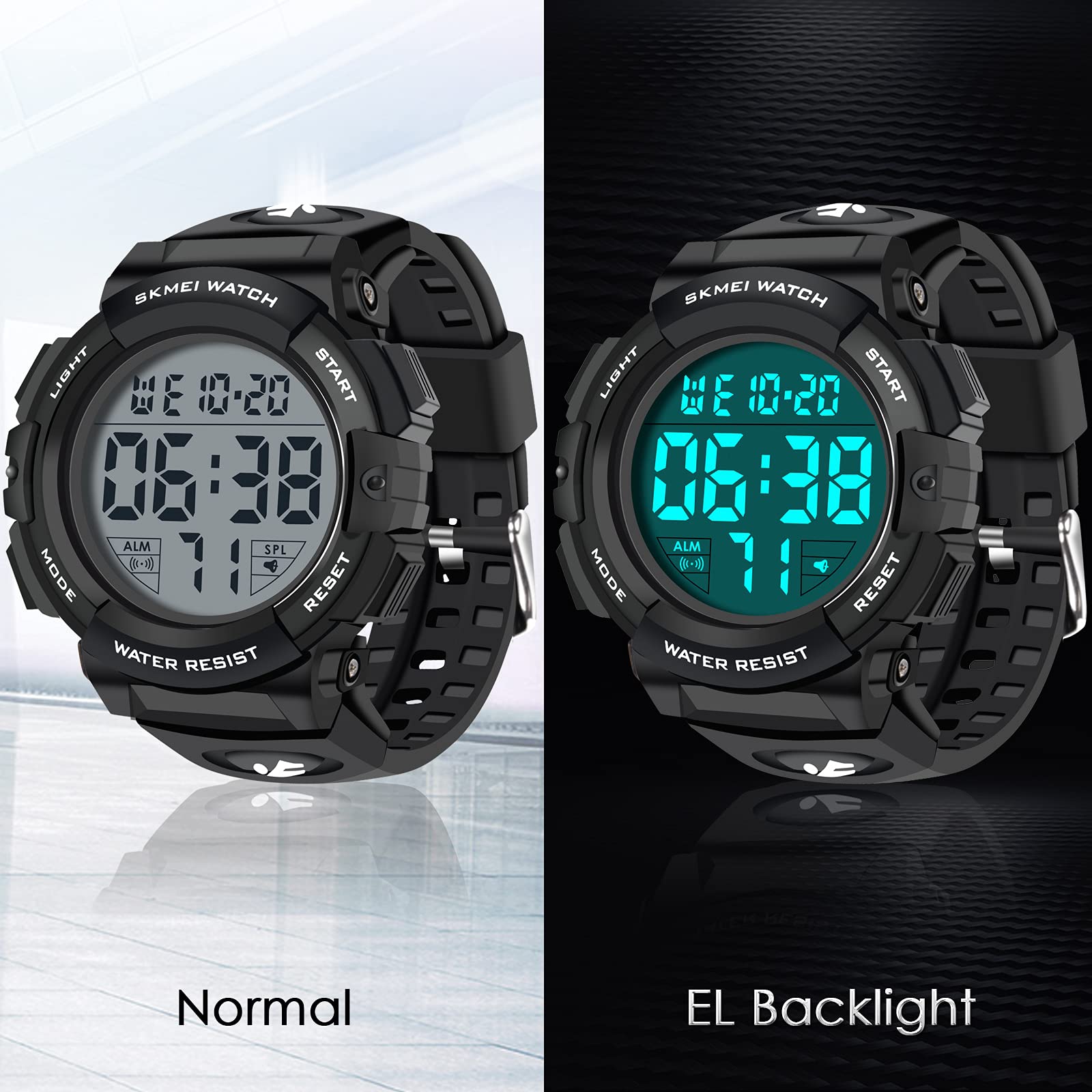 Foto 4 | Venta Internacional - Reloj Cakcity Cakcity Para Hombre, Deportivo, Impermeable, 50 Mm, Retroiluminación Led