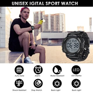 Foto 5 | Venta Internacional - Reloj Cakcity Cakcity Para Hombre, Deportivo, Impermeable, 50 Mm, Retroiluminación Led