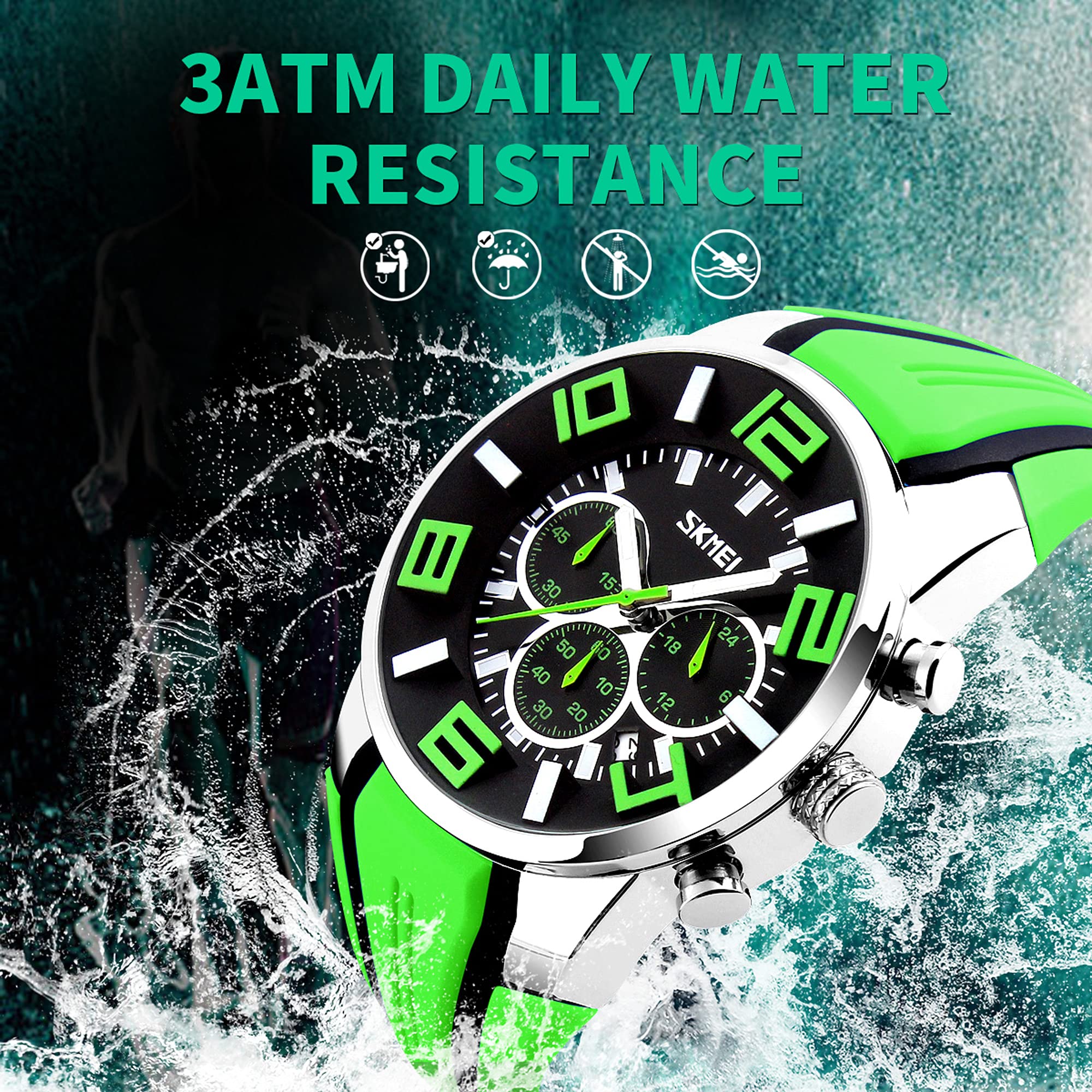Foto 7 pulgar | Venta Internacional - Reloj Findtime Big Face Con Cronógrafo Analógico, Cuarzo, Agua, Para Hombre