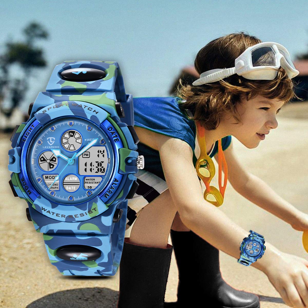 Foto 9 pulgar | Venta Internacional - Calendario Digital Con Alarma Led Deportivo Impermeable Para Niños De Aswan