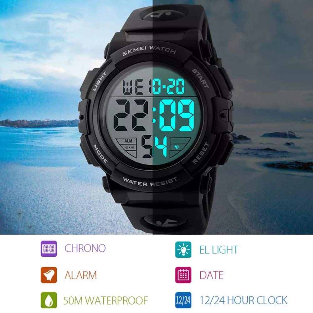 Foto 2 | Venta Internacional - Reloj Fanmis Big Face Digital Sports Para Hombre, 50 M, Resistente Al Agua