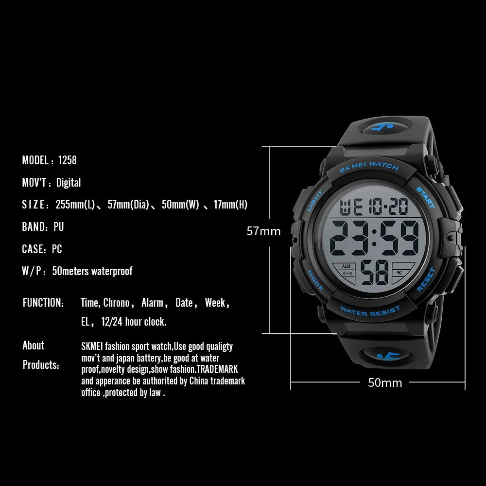 Foto 7 pulgar | Venta Internacional - Reloj Fanmis Big Face Digital Sports Para Hombre, 50 M, Resistente Al Agua