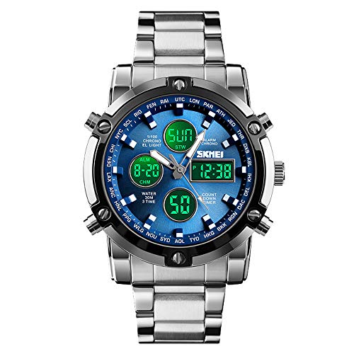 Venta Internacional - Reloj Bozlun Con Doble Pantalla Analógica Y Digital Para Hombre Con Alarma