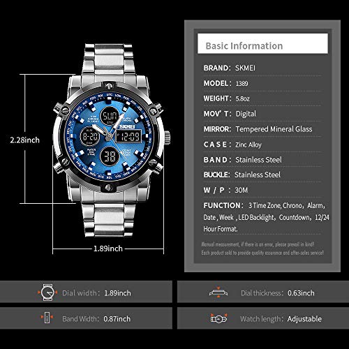 Foto 5 pulgar | Venta Internacional - Reloj Bozlun Con Doble Pantalla Analógica Y Digital Para Hombre Con Alarma