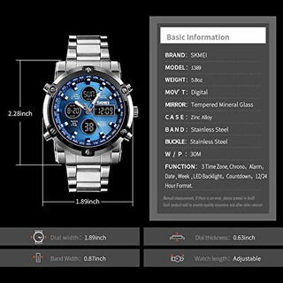 Foto 4 | Venta Internacional - Reloj Bozlun Con Doble Pantalla Analógica Y Digital Para Hombre Con Alarma
