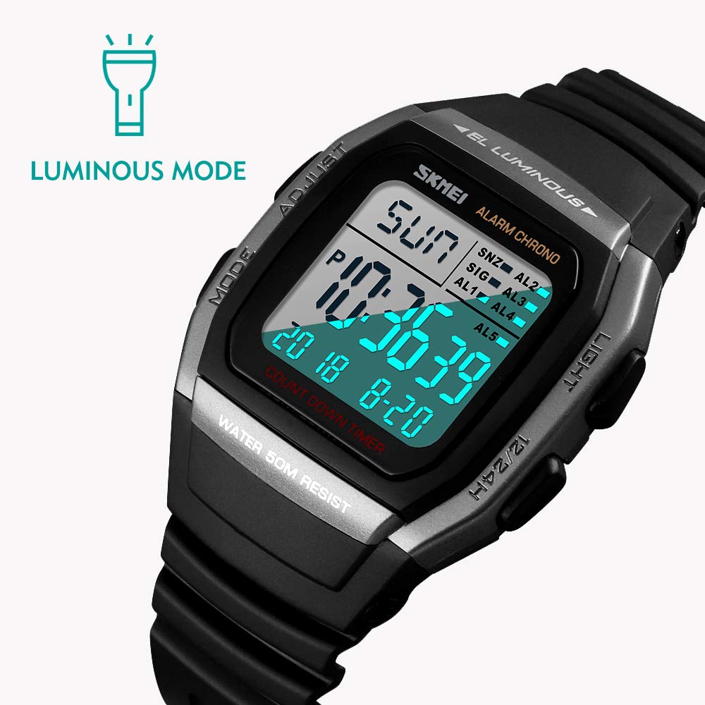 Foto 4 pulgar | Venta Internacional - Reloj De Pulsera Skmei Cuadrado Digital Impermeable Para Hombre