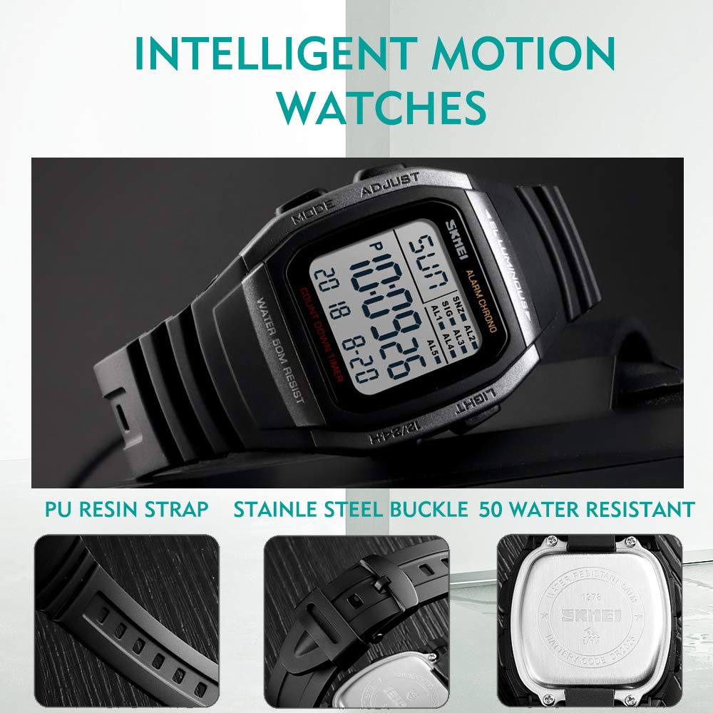 Foto 7 pulgar | Venta Internacional - Reloj De Pulsera Skmei Cuadrado Digital Impermeable Para Hombre